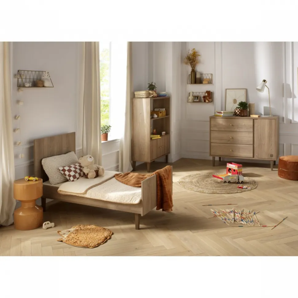 Chambre bébé duo lit + commode mokka