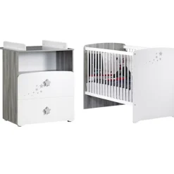 Chambre bébé duo lit little big bed + commode nao