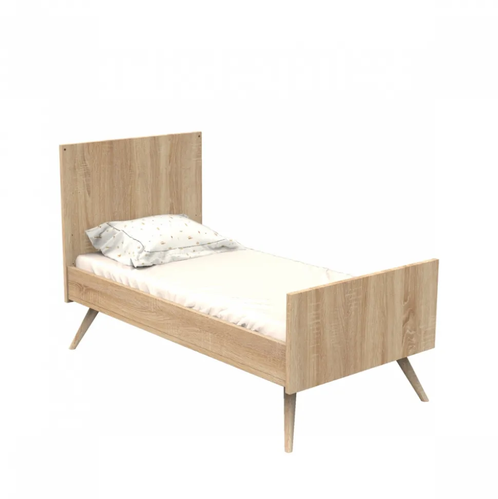Chambre bébé duo lit 70x140cm bois + commode sauge seventies