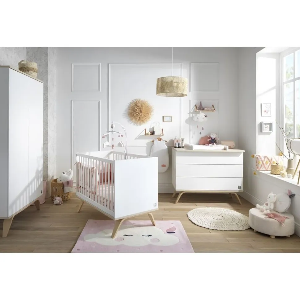 Chambre bébé duo lit 60x120cm + commode serena
