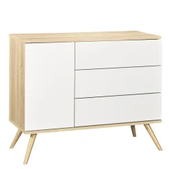 Chambre bébé duo lit 60x120cm + commode seventies blanc