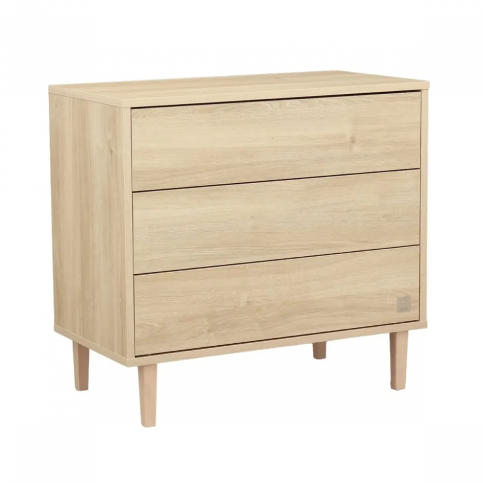 Chambre bébé duo lit 70x140 cm + commode 3 tiroirs paloma bois