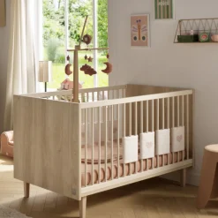 Chambre bébé duo lit 70x140 cm + commode 3 tiroirs paloma bois