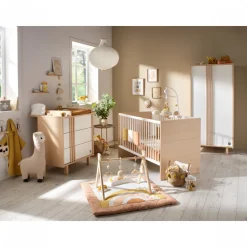 Chambre bébé duo lit 70x140cm + commode nature