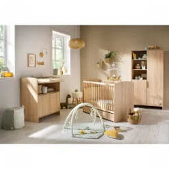 Chambre bébé duo lit 60x120cm + commode azur