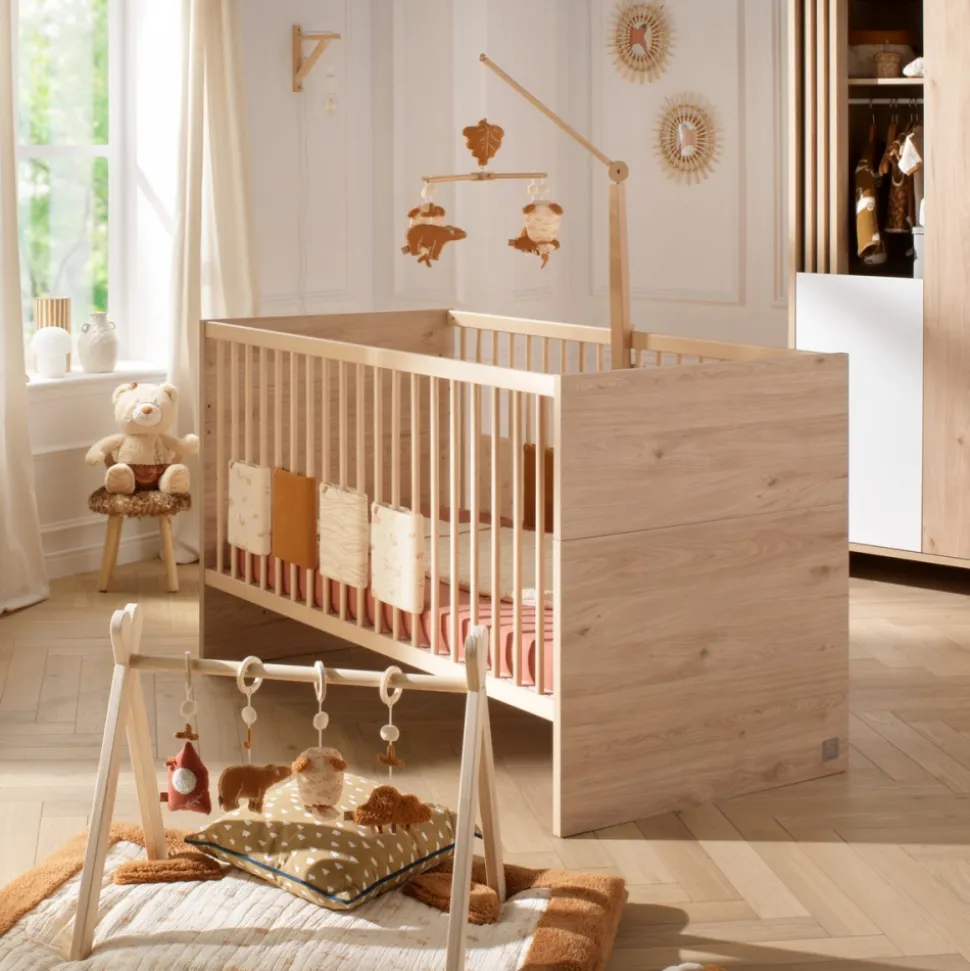 Chambre bébé duo lit 70x140cm + commode blanche tokyo