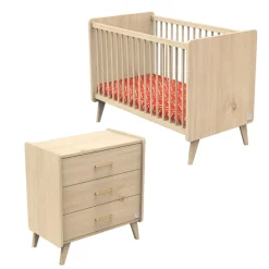 Chambre bébé duo lit 60x120cm + commode arty