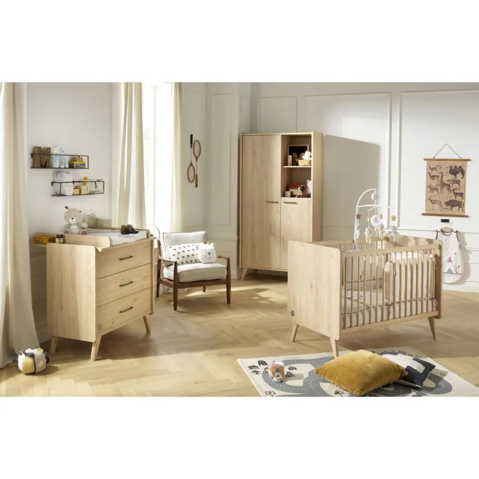 Chambre bébé duo lit 60x120cm + commode arty