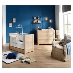 Chambre bébé duo lit 60x120cm + commode antonin bois