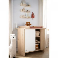 Chambre bébé duo lit 60x120cm (non transformable) + commode blanche tokyo