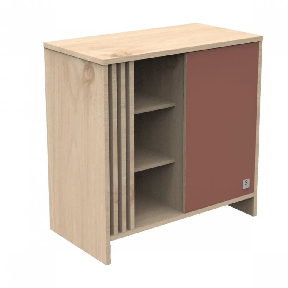 Chambre bébé duo lit 60x120cm (non transformable) + commode terracotta tokyo