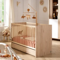 Chambre bébé duo lit 60x120cm (non transformable) + commode terracotta tokyo
