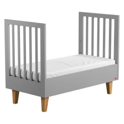 Chambre bébé duo lit 70x140 + commode gris clair et bois lounge