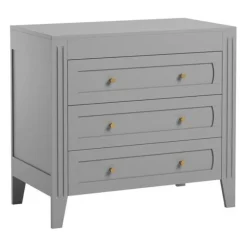 Chambre bébé duo lit 70x140 + commode gris clair milenne