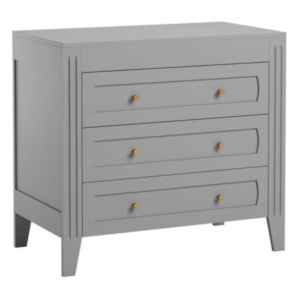 Chambre bébé duo lit 70x140 + commode gris clair milenne
