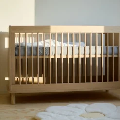 Chambre bébé duo lit 70x140 + commode à langer nordica naturel avec pieds chêne
