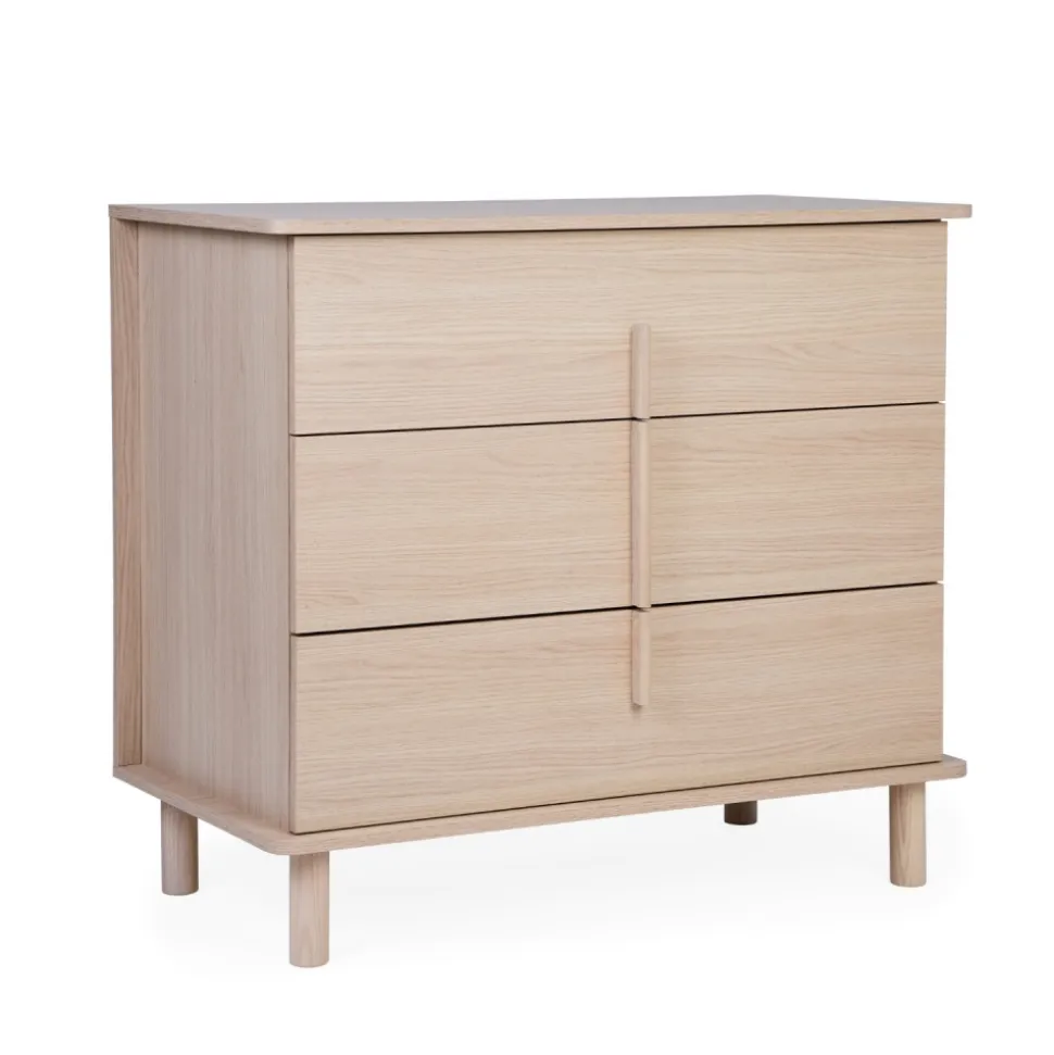 Chambre bébé duo lit 70x140 + commode à langer nordica naturel avec pieds chêne