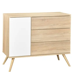 Chambre bébé duo lit 70x140 + commode seventies bois