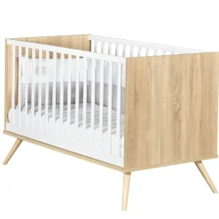 Chambre bébé duo lit 70x140 + commode seventies bois