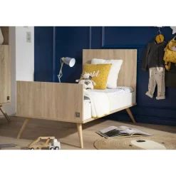 Chambre bébé duo lit 70x140 + commode seventies bois