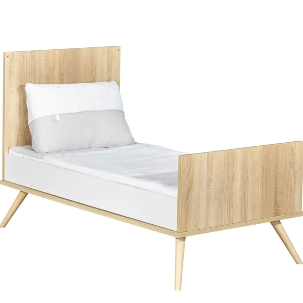 Chambre bébé duo lit 70x140 + commode seventies blanc