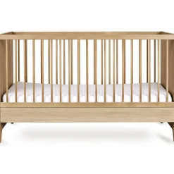 Chambre bébé duo tsugi lit évolutif 70 x 140 cm avec commode et plan à langer honey ash