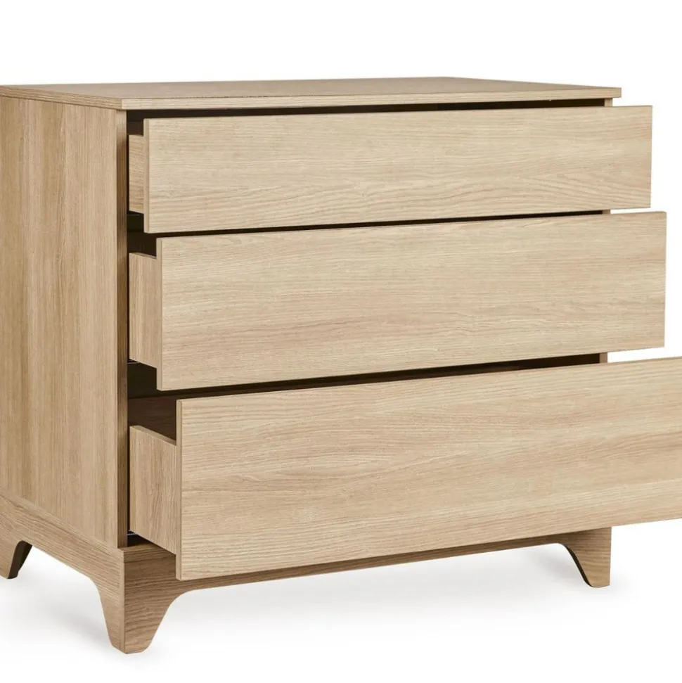Chambre bébé duo tsugi lit 60 x 120 cm + commode avec plan à langer honey ash