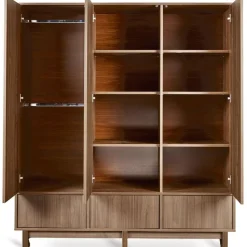 Chambre bébé trio kyo lit 70 x 140 cm + armoire xl + commode avec plan à langer - walnut