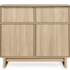Chambre bébé trio kyo lit 70 x 140 cm + armoire xl + commode avec plan à langer - honey ash