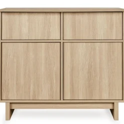 Chambre bébé trio kyo lit 70 x 140 cm + armoire xl + commode avec plan à langer - honey ash