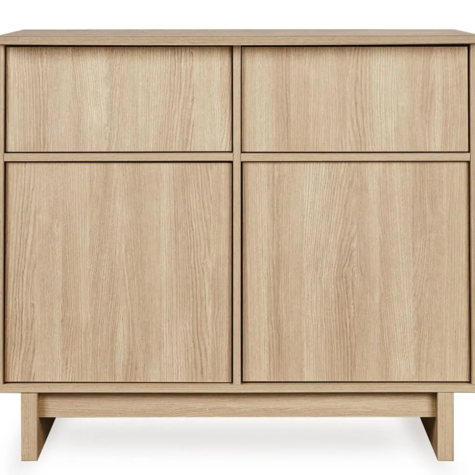 Chambre bébé trio kyo lit 70 x 140 cm + armoire xl + commode avec plan à langer - honey ash