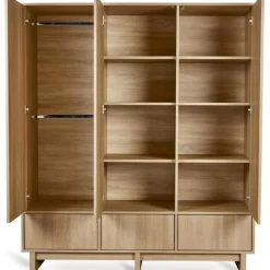 Chambre bébé trio kyo lit 70 x 140 cm + armoire xl + commode avec plan à langer - honey ash