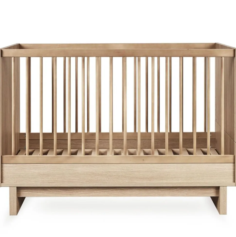 Chambre bébé trio kyo lit 70 x 120 cm + armoire xl + commode xl avec plan à langer - honey ash