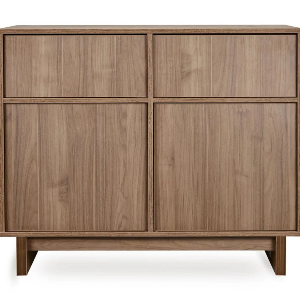 Chambre bébé trio kyo lit 70 x 120 cm + armoire xl + commode avec plan à langer - walnut