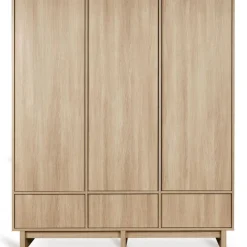 Chambre bébé trio kyo lit 70 x 120 cm + armoire xl + commode avec plan à langer - honey ash