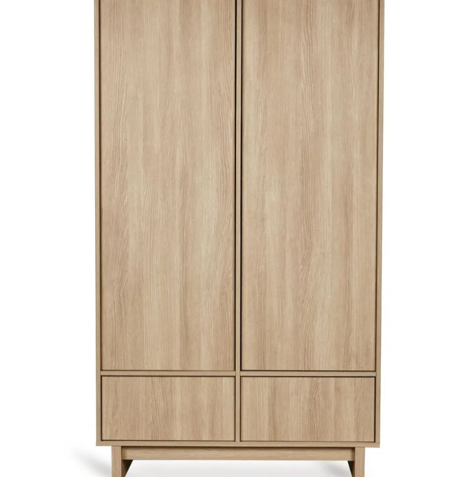 Chambre bébé trio kyo lit 70 x 120 cm + armoire + commode xl avec plan à langer - honey ash