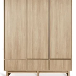 Chambre bébé trio kyo lit 70 x 140 cm + armoire xl + commode xl avec plan à langer honey ash
