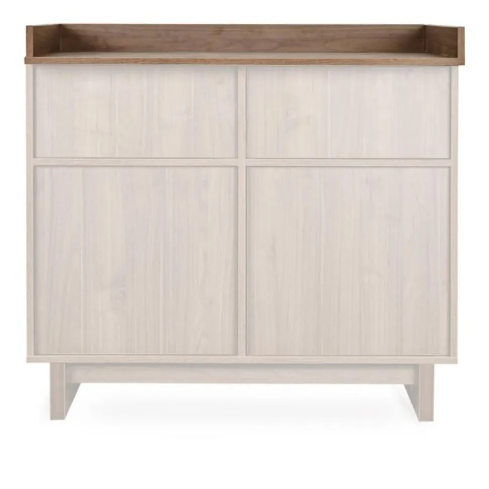 Chambre bébé trio kyo lit 70 x 140 cm + armoire xl + commode xl avec plan à langer - walnut