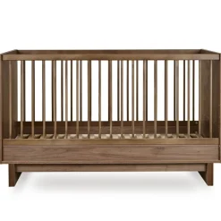 Chambre bébé trio kyo lit 70 x 140 cm + armoire xl + commode xl avec plan à langer - walnut