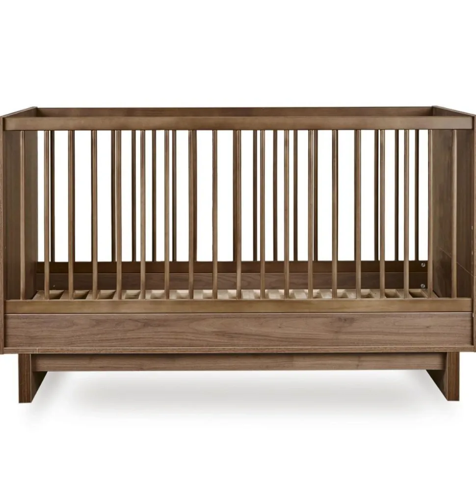 Chambre bébé trio kyo lit 70 x 140 cm + armoire xl + commode xl avec plan à langer - walnut