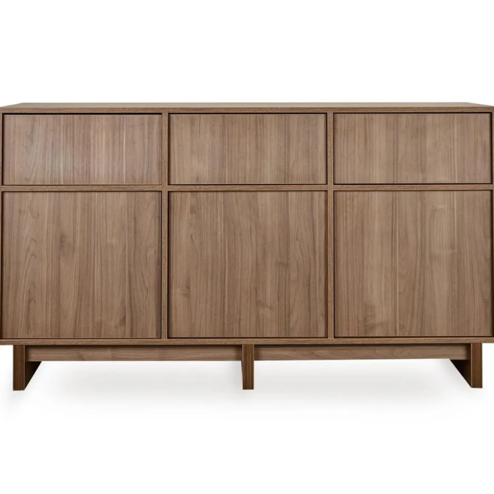 Chambre bébé trio kyo lit 70 x 140 cm + armoire xl + commode xl avec plan à langer - walnut