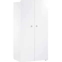 Chambre bébé trio lit bébé blanc 120x60 + commode à langer 3 tiroirs + armoire 2 portes basic blanc