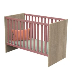 Chambre bébé trio lit bébé 60x120 + commode+armoire nova rose canyon