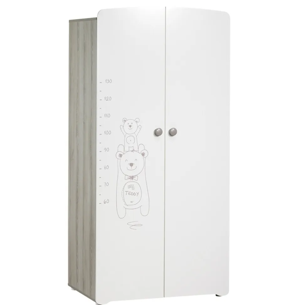 Chambre bébé trio lit bébé 120x60 + commode 2 portes + armoire 2 portes teddy