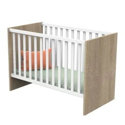 Chambre bébé trio lit bébé 60x120 + commode+armoire nova blanc lin