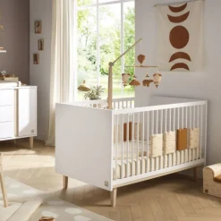 Chambre bébé trio lit évolutif 140x70cm + commode 3 tiroirs 1 porte + armoire paloma + plan à langer offert