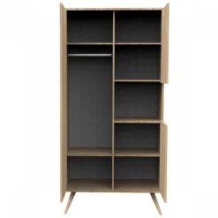 Chambre bébé trio lit 70x140cm bois + commode + armoire vanille seventies
