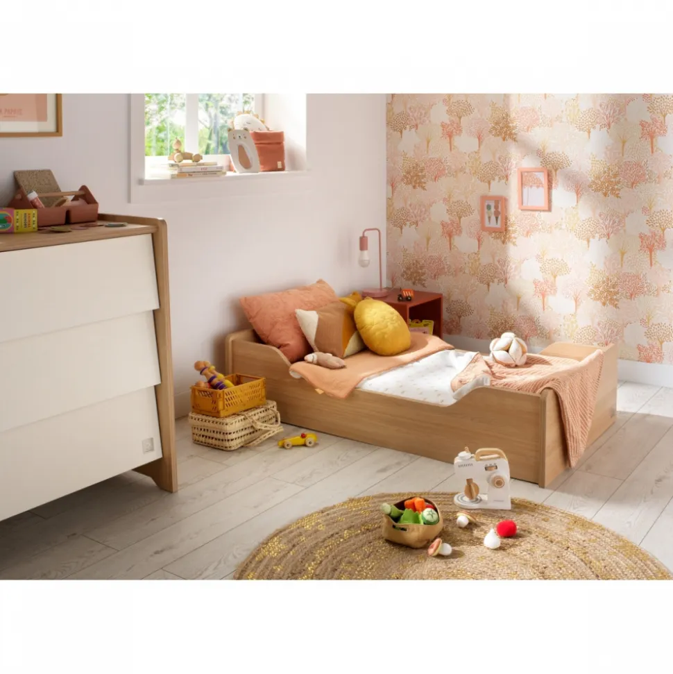 Chambre bébé trio lit 70x140cm + commode + armoire vanille