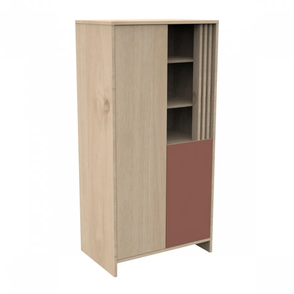 Chambre bébé trio lit 70x140cm + commode + armoire terracotta tokyo