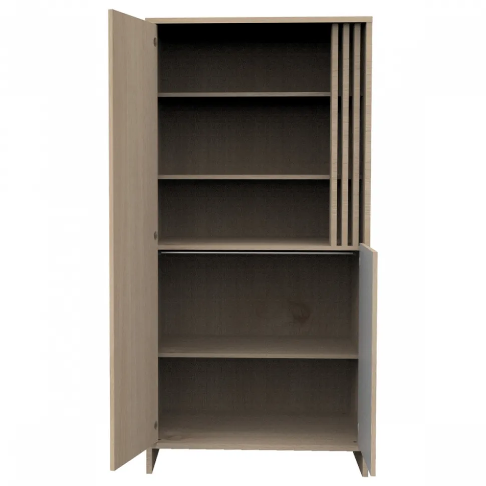 Chambre bébé trio lit 60x120cm (non transformable) + commode + armoire blanche tokyo